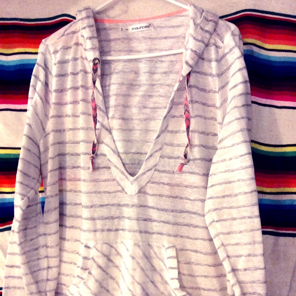 Maurice's light hoodie sweater.
